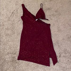 Sparking red mini dress